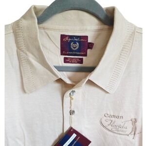 Byron Nelson Eleven Vintage XL Golf Polo Canon Florida Classic AvMed Tan‎ NWT